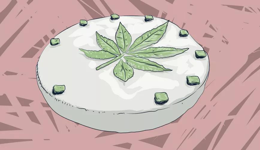 Ilustración: Pastel de cannabis