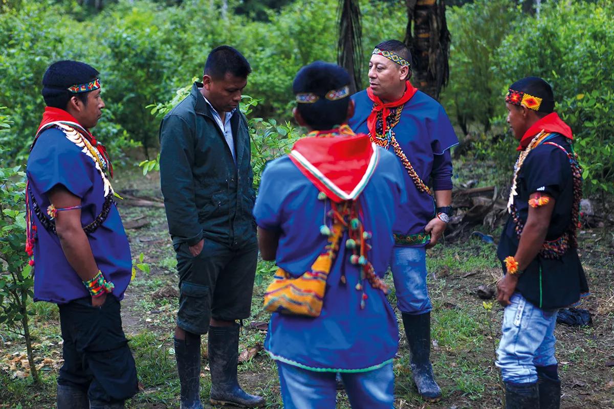 Autoridades espirituales de la Unión de Médicos Indígenas Yageceros de la Amazonia Colombiana.