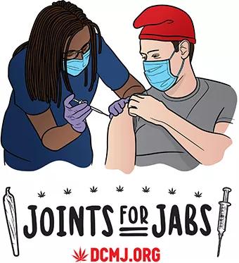 Activistas de Washington DC preparan los porros para regalar a los vacunados por covid 